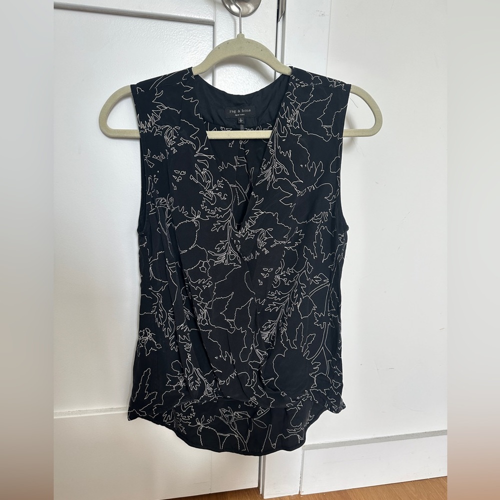 Rag & Bone Patricia Print Silk Tank Size S
